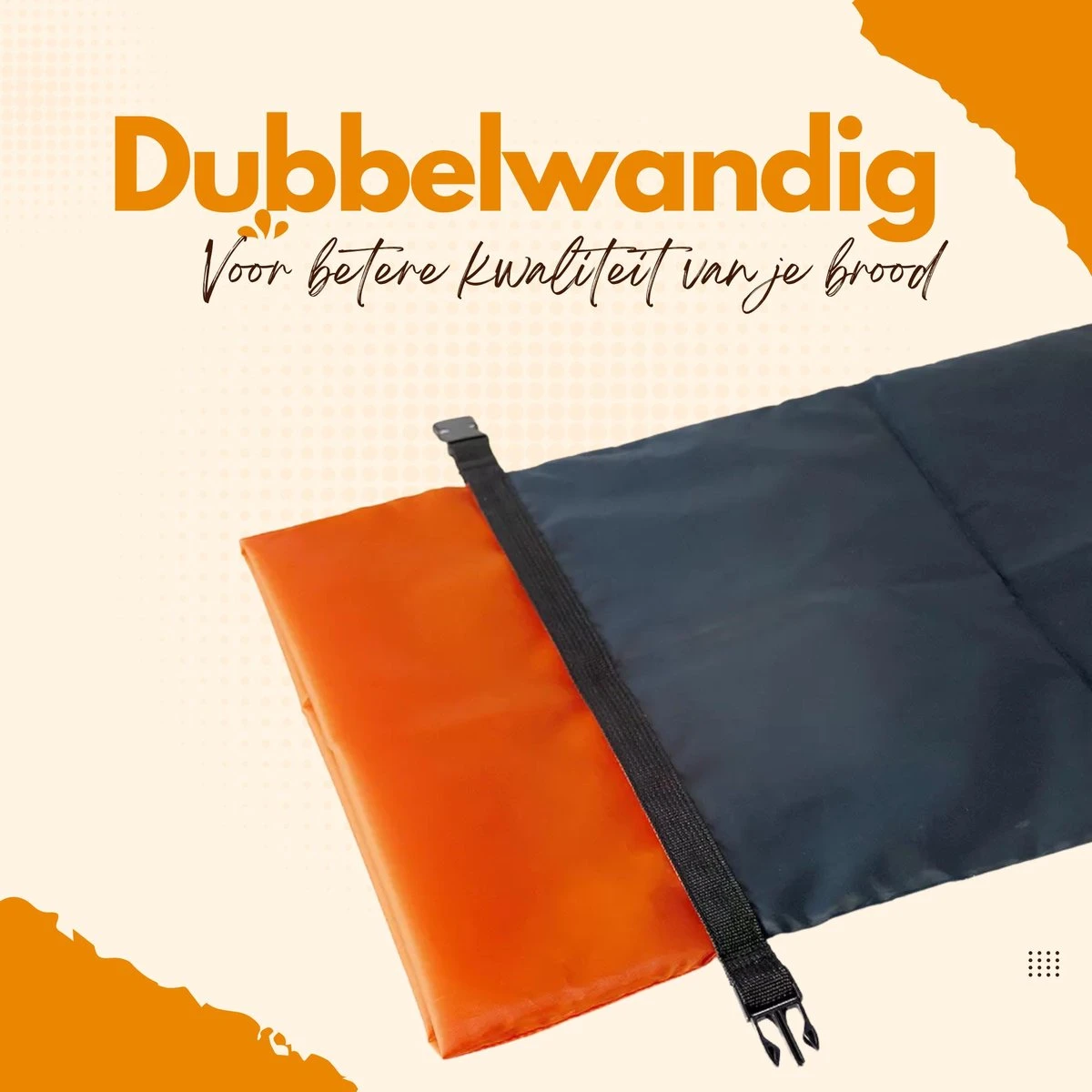 Herbruikbare Broodzak - Brooddoos - Broodbak - Voor Zelfgebakken Brood - Dubbele Voering - 4 Herbruikbare Broodzak - Brooddoos - Broodbak - Voor Zelfgebakken Brood - Dubbele Voering - - Afbeelding 2