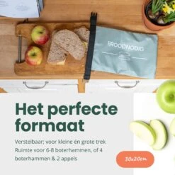 BROODNODIG® - Herbruikbare Boterhamzak - Van 100% Gerecyclede PET-flessen - Ideaal Als Diepvrieszakjes - Lunchzak - Herbruikbaar Boterhamzakje - Foodwrap - Lunchbox - 30x20cm - Pastel Groen -Mepal shop 1200x1200 2367