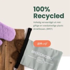 BROODNODIG® - Herbruikbare Boterhamzak - Van 100% Gerecyclede PET-flessen - Ideaal Als Diepvrieszakjes - Lunchzak - Herbruikbaar Boterhamzakje - Foodwrap - Lunchbox - 30x20cm - Pastel Groen -Mepal shop 1200x1200 2373