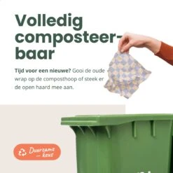 BROODNODIG® - Bijenwas Wraps (Bijenwas Doek) - Set Van 4 - 1S, 2M, 1L - Foodwrap - Beeswax Wraps - Bee Wrap - Beewax - Bijenwasdoek - Zero Waste - Duurzaam Cadeau - Herbruikbaar Boterhamzakje -Mepal shop 1200x1200 2376