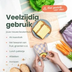 BROODNODIG® - Bijenwas Wraps (Bijenwas Doek) - Set Van 4 - 1S, 2M, 1L - Foodwrap - Beeswax Wraps - Bee Wrap - Beewax - Bijenwasdoek - Zero Waste - Duurzaam Cadeau - Herbruikbaar Boterhamzakje -Mepal shop 1200x1200 2378