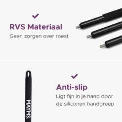 MAYMS® Vloerwisser Badkamer - Vloertrekker - Vloertrekker Met Steel - Floor Wiper - Aftrekker - RVS - Zwart - Design - Wisser - Vloerwisser Douche -Mepal shop 1200x1200 29