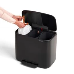 Brabantia Bo Prullenbak - 3 X 11 L - Matt Black -Mepal shop 1200x1200 423