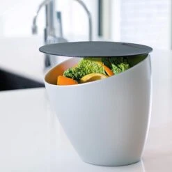 Mepal – Afvalbakje Calypso – Afvalbakje Voor Op Het Aanrecht - 2.2 Liter – Zilver – Grote Vulopening – Gemakkelijk Te Reinigen -Mepal shop 1200x1200 424