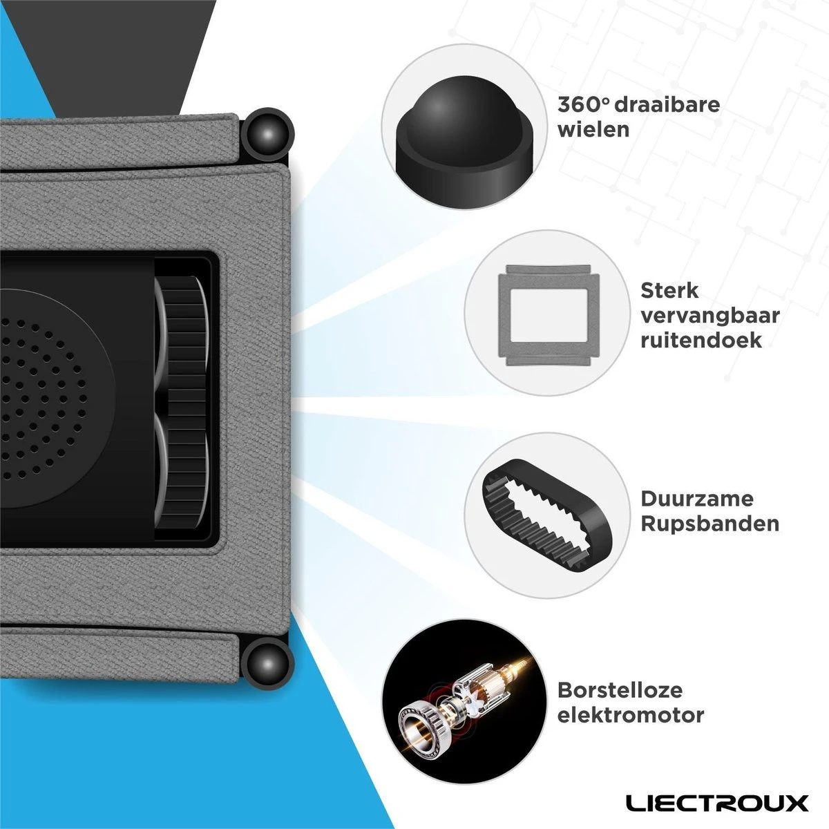 Liectroux® Robot Ruitenreiniger Met App Bediening – Ramen Wassen – Ramenwisser – Ramenwasser – Glasreiniger 6 Liectroux® Robot Ruitenreiniger Met App Bediening – Ramen Wassen – Ramenwisser – Ramenwasser – Glasreiniger - Afbeelding 4