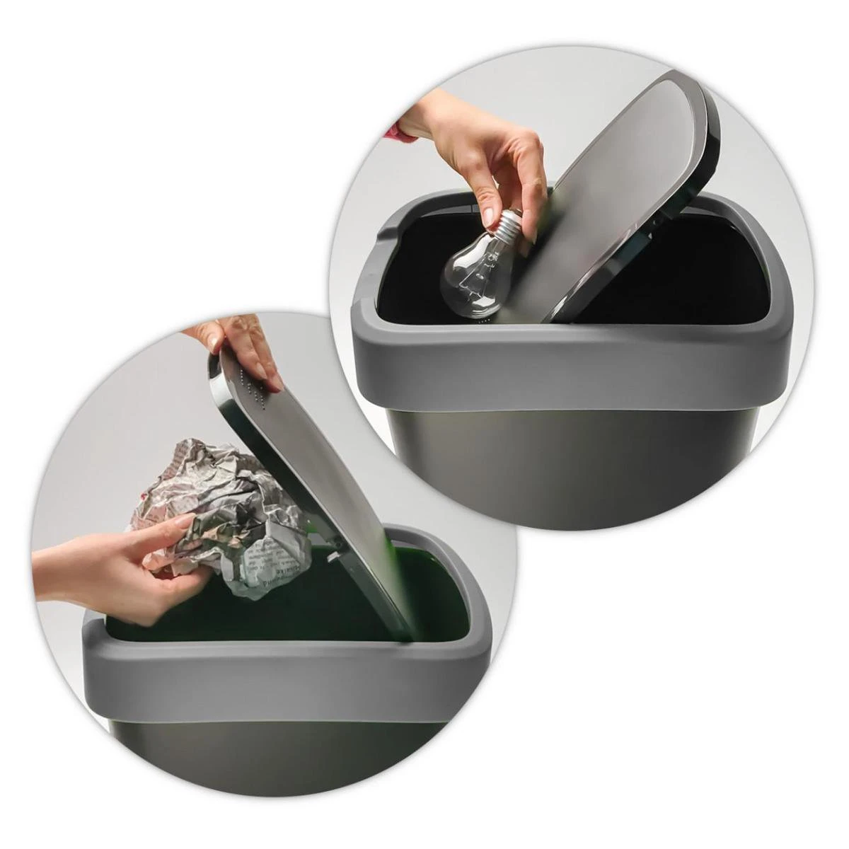 Rotho Twist Afvalbak - 25L - 47cm - Antraciet 6 Rotho Twist Afvalbak - 25L - 47cm - Antraciet - Afbeelding 4