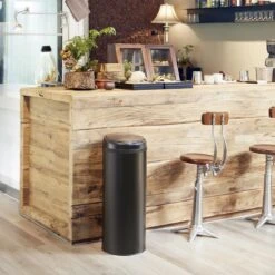 Monzana Prullenbak 56 Liter Inhoud - Met Sensor - RVS Zwart -Mepal shop 1200x1200 491