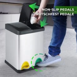 Jago - Vuilnisemmer 16 Liter Met 2 Vakken Van 8 Liter Met Binnenemmers - Prullenbak Voor Afvalscheiding - Pedaalemmer - Prullenbak - RVS 19 Jago - Vuilnisemmer 16 Liter Met 2 Vakken Van 8 Liter Met Binnenemmers - Prullenbak Voor Afvalscheiding - Pedaalemmer - Prullenbak - RVS -Mepal shop 1200x1200 541