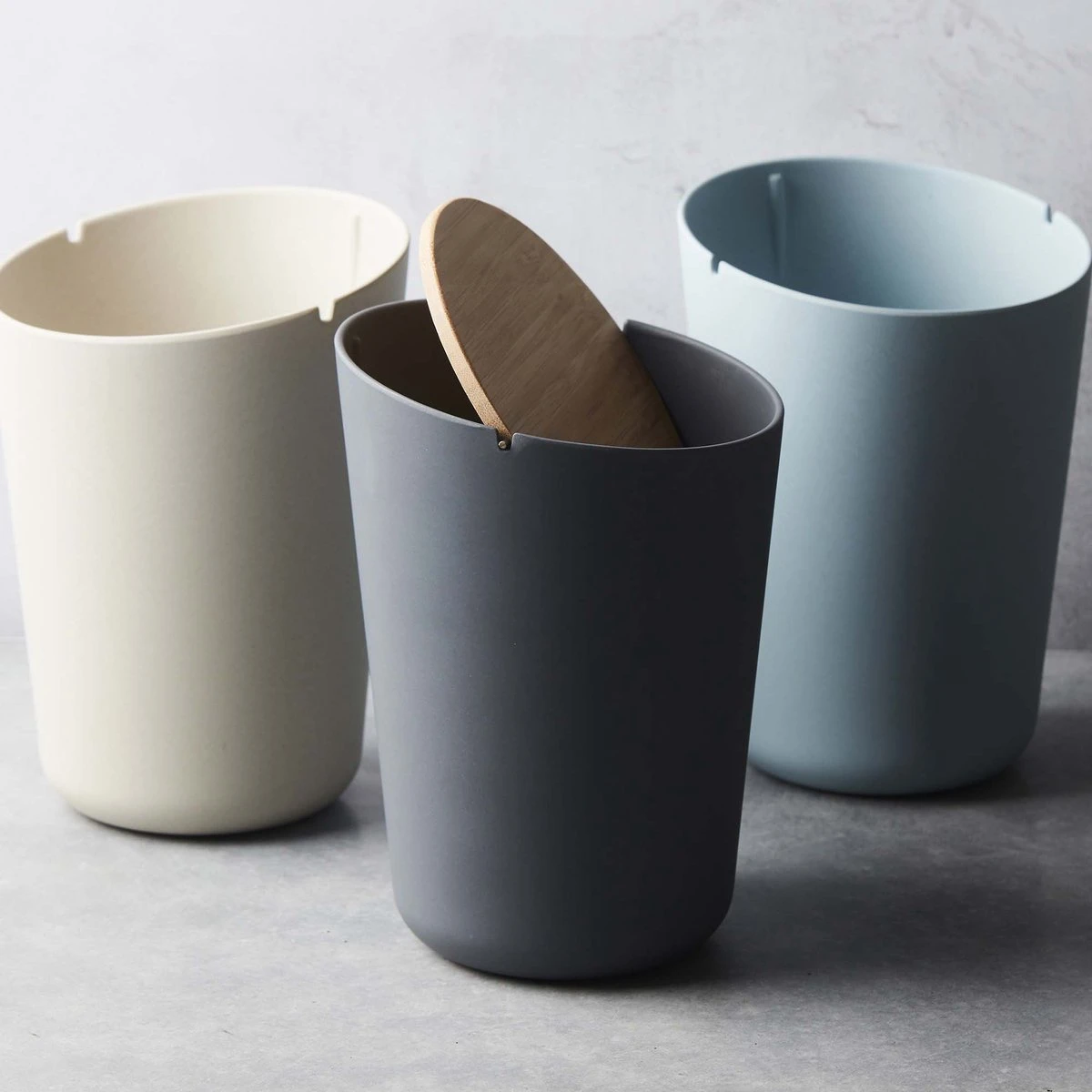 Point-Virgule - Tafel Afvalbakje Aanrecht - Met Deksel - Grote Vulopening, Beige, 3L 4 Point-Virgule - Tafel Afvalbakje Aanrecht - Met Deksel - Grote Vulopening, Beige, 3L - Afbeelding 2