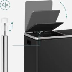 O'DADDY® Prullenbak Afvalscheiding - Vuilnisbak 60L (2x 30L) - Pedaalemmer - 59 X 65 X 32 Cm - Zwart 20 O'DADDY® Prullenbak Afvalscheiding - Vuilnisbak 60L (2x 30L) - Pedaalemmer - 59 X 65 X 32 Cm - Zwart -Mepal shop 1200x1200 605