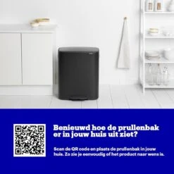 Brabantia Bo Prullenbak - 2 X 30 L - Matt Black -Mepal shop 1200x1200 638