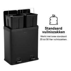 Homra NEVIQ Afvalscheiding Prullenbak Met 2 Vakken - 2 X 30 L Inhoud - Duo Pedaalemmer In Mat Zwart - 2-vaks Afvalemmer 60 Liter - Hoogwaardig RVS - Pedaal Vuilbak - Hygiënisch Afval Scheiden - Zwarte Duo Prullenbak - Dubbele Vuilnisbak 28 Homra NEVIQ Afvalscheiding Prullenbak Met 2 Vakken - 2 X 30 L Inhoud - Duo Pedaalemmer In Mat Zwart - 2-vaks Afvalemmer 60 Liter - Hoogwaardig RVS - Pedaal Vuilbak - Hygiënisch Afval Scheiden - Zwarte Duo Prullenbak - Dubbele Vuilnisbak -Mepal shop 1200x1200 711