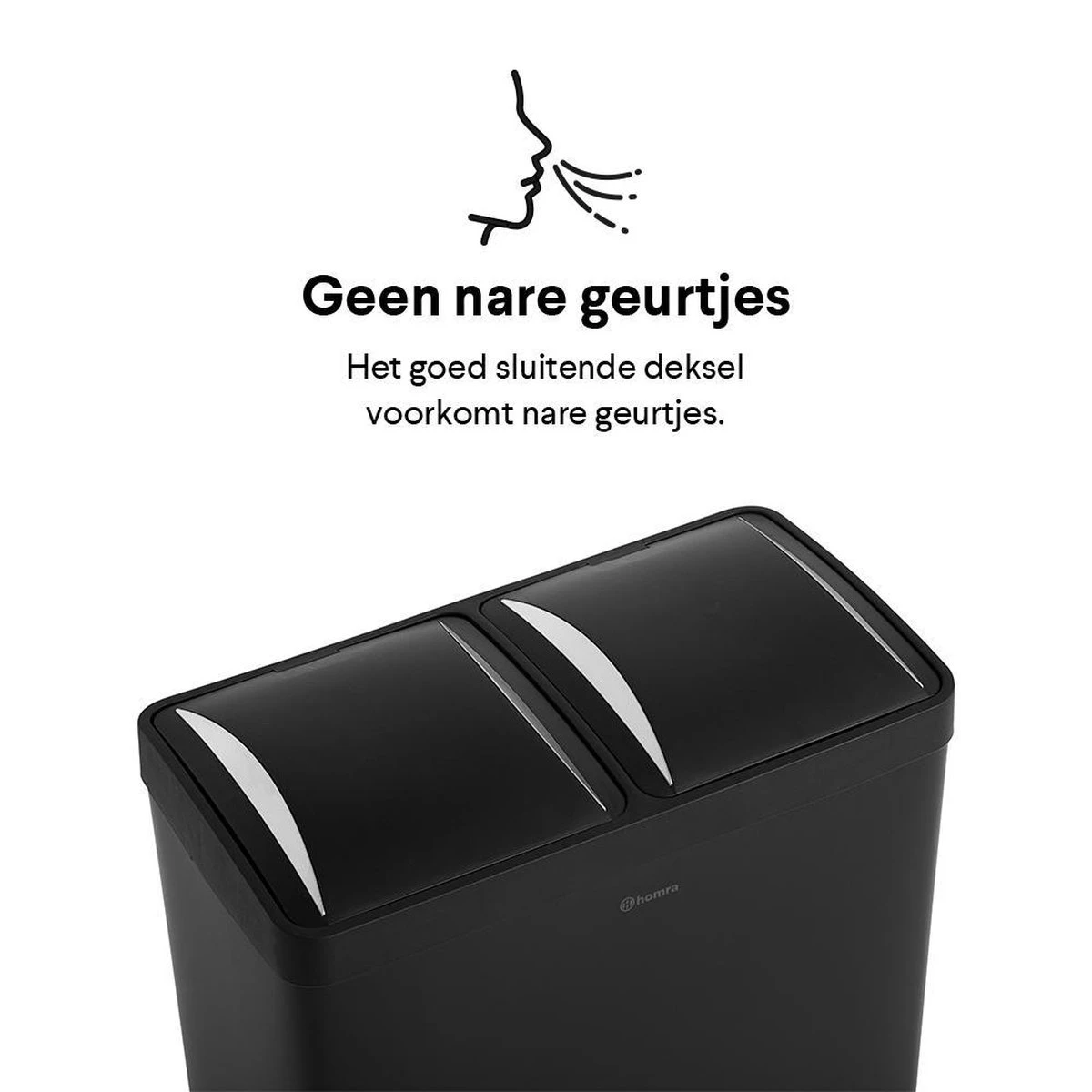 Homra NEVIQ Afvalscheiding Prullenbak Met 2 Vakken - 2 X 30 L Inhoud - Duo Pedaalemmer In Mat Zwart - 2-vaks Afvalemmer 60 Liter - Hoogwaardig RVS - Pedaal Vuilbak - Hygiënisch Afval Scheiden - Zwarte Duo Prullenbak - Dubbele Vuilnisbak 12 Homra NEVIQ Afvalscheiding Prullenbak Met 2 Vakken - 2 X 30 L Inhoud - Duo Pedaalemmer In Mat Zwart - 2-vaks Afvalemmer 60 Liter - Hoogwaardig RVS - Pedaal Vuilbak - Hygiënisch Afval Scheiden - Zwarte Duo Prullenbak - Dubbele Vuilnisbak - Afbeelding 10