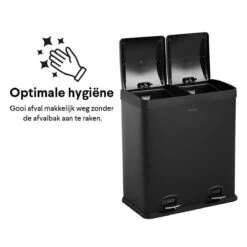 Homra NEVIQ Afvalscheiding Prullenbak Met 2 Vakken - 2 X 30 L Inhoud - Duo Pedaalemmer In Mat Zwart - 2-vaks Afvalemmer 60 Liter - Hoogwaardig RVS - Pedaal Vuilbak - Hygiënisch Afval Scheiden - Zwarte Duo Prullenbak - Dubbele Vuilnisbak 37 Homra NEVIQ Afvalscheiding Prullenbak Met 2 Vakken - 2 X 30 L Inhoud - Duo Pedaalemmer In Mat Zwart - 2-vaks Afvalemmer 60 Liter - Hoogwaardig RVS - Pedaal Vuilbak - Hygiënisch Afval Scheiden - Zwarte Duo Prullenbak - Dubbele Vuilnisbak -Mepal shop 1200x1200 719