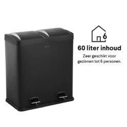 Homra NEVIQ Afvalscheiding Prullenbak Met 2 Vakken - 2 X 30 L Inhoud - Duo Pedaalemmer In Mat Zwart - 2-vaks Afvalemmer 60 Liter - Hoogwaardig RVS - Pedaal Vuilbak - Hygiënisch Afval Scheiden - Zwarte Duo Prullenbak - Dubbele Vuilnisbak 39 Homra NEVIQ Afvalscheiding Prullenbak Met 2 Vakken - 2 X 30 L Inhoud - Duo Pedaalemmer In Mat Zwart - 2-vaks Afvalemmer 60 Liter - Hoogwaardig RVS - Pedaal Vuilbak - Hygiënisch Afval Scheiden - Zwarte Duo Prullenbak - Dubbele Vuilnisbak -Mepal shop 1200x1200 721