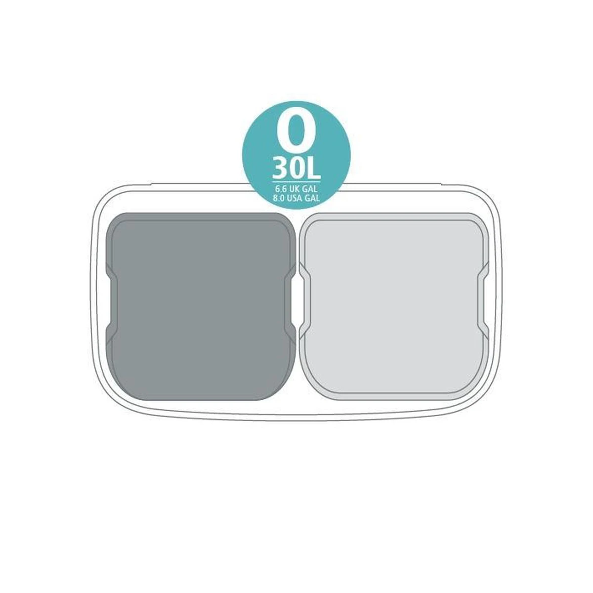 Brabantia Bo Prullenbak - 2 X 30 L - Matt Steel Fingerprint Proof 6 Brabantia Bo Prullenbak - 2 X 30 L - Matt Steel Fingerprint Proof - Afbeelding 4