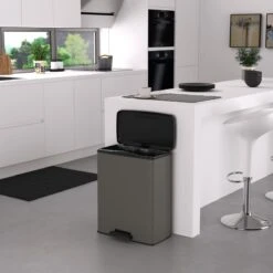 Curver Decobin Prullenbak - 65L - Rechthoekig - Cool Grey -Mepal shop 1200x1200 768