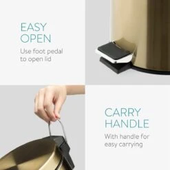 Navaris Badkamer Pedaalemmer 5 Liter - Badkamerprullenbak Met Deksel En Uitneembare Emmer Voor Badkamer, Toilet, Keuken - Metallic Goudkleurig 14 Navaris Badkamer Pedaalemmer 5 Liter - Badkamerprullenbak Met Deksel En Uitneembare Emmer Voor Badkamer, Toilet, Keuken - Metallic Goudkleurig -Mepal shop 1200x1200 773