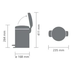 Brabantia NewIcon Prullenbak - 3 L - Brilliant Steel -Mepal shop 1200x1200 810