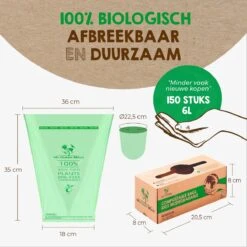 Biozakken 6 Liter 150 Stuks Biologisch Afbreekbare Afvalzakken – 35 X 36 Cm - 100% Composteerbare Vuilniszakken - Incl. Dispenser - Gft Afvalzakken 15 Biozakken 6 Liter 150 Stuks Biologisch Afbreekbare Afvalzakken – 35 X 36 Cm - 100% Composteerbare Vuilniszakken - Incl. Dispenser - Gft Afvalzakken -Mepal shop 1200x1200 861