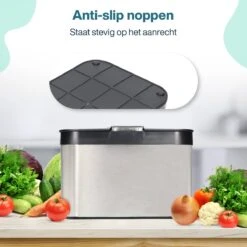 Hoogwaardig RVS Compostbak En Binnenemmer 4.3L - Groenafval - Compost - Afvalbakje Aanrecht - Compostemmer Keuken - Afvalemmer -Mepal shop 1200x1200 927