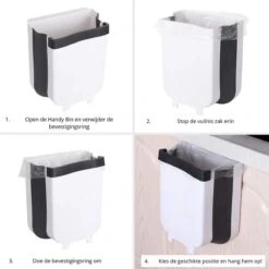 Merkloos Handy Bin - Afvalbakje Aanrecht - Uitschuifbaar - Keuken Prullenbak - WIT -Mepal shop 1200x1200 947