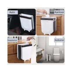 Merkloos Handy Bin - Afvalbakje Aanrecht - Uitschuifbaar - Keuken Prullenbak - WIT -Mepal shop 1200x1200 949