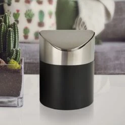 Tafel Prullenbak - RVS - Zwart - 17x12cm - Afvalbakje Aanrecht - Met Deksel -Mepal shop 1200x1200 954