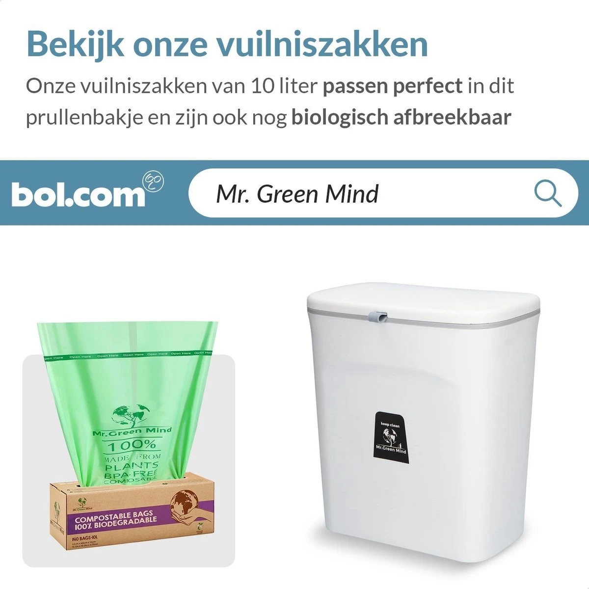 9L Prullenbak – Hangen Of Staan – Aanrecht Afvalbakje – GFT Afvalbak – Wit - Goed Sluitende Deksel - Geen Geur En Fruitvliegen - Afvalscheiding 6 9L Prullenbak – Hangen Of Staan – Aanrecht Afvalbakje – GFT Afvalbak – Wit - Goed Sluitende Deksel - Geen Geur En Fruitvliegen - Afvalscheiding - Afbeelding 4