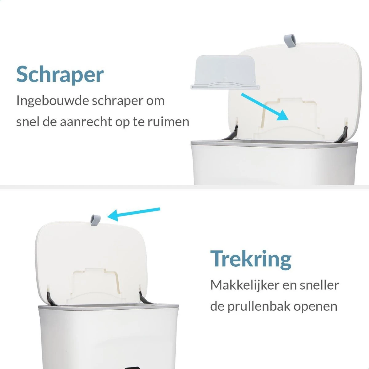 9L Prullenbak – Hangen Of Staan – Aanrecht Afvalbakje – GFT Afvalbak – Wit - Goed Sluitende Deksel - Geen Geur En Fruitvliegen - Afvalscheiding 10 9L Prullenbak – Hangen Of Staan – Aanrecht Afvalbakje – GFT Afvalbak – Wit - Goed Sluitende Deksel - Geen Geur En Fruitvliegen - Afvalscheiding - Afbeelding 8