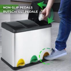 Jago - Afvalbak - 24 Liter Met 3 Vakken Voor In De Keuken - RVS Met Binnenemmer - Handvat - Deksel - Afvalscheidingssysteem - Pedaalemmer (24 Liter (3 X 8L) - Prullenbak - Vuilnisbak - Vuilnisemmer 26 Jago - Afvalbak - 24 Liter Met 3 Vakken Voor In De Keuken - RVS Met Binnenemmer - Handvat - Deksel - Afvalscheidingssysteem - Pedaalemmer (24 Liter (3 X 8L) - Prullenbak - Vuilnisbak - Vuilnisemmer -Mepal shop 1200x1200 973