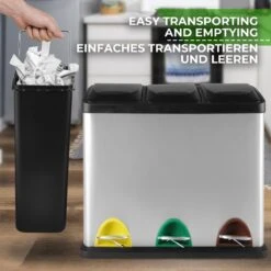 Jago - Afvalbak - 24 Liter Met 3 Vakken Voor In De Keuken - RVS Met Binnenemmer - Handvat - Deksel - Afvalscheidingssysteem - Pedaalemmer (24 Liter (3 X 8L) - Prullenbak - Vuilnisbak - Vuilnisemmer 31 Jago - Afvalbak - 24 Liter Met 3 Vakken Voor In De Keuken - RVS Met Binnenemmer - Handvat - Deksel - Afvalscheidingssysteem - Pedaalemmer (24 Liter (3 X 8L) - Prullenbak - Vuilnisbak - Vuilnisemmer -Mepal shop 1200x1200 975