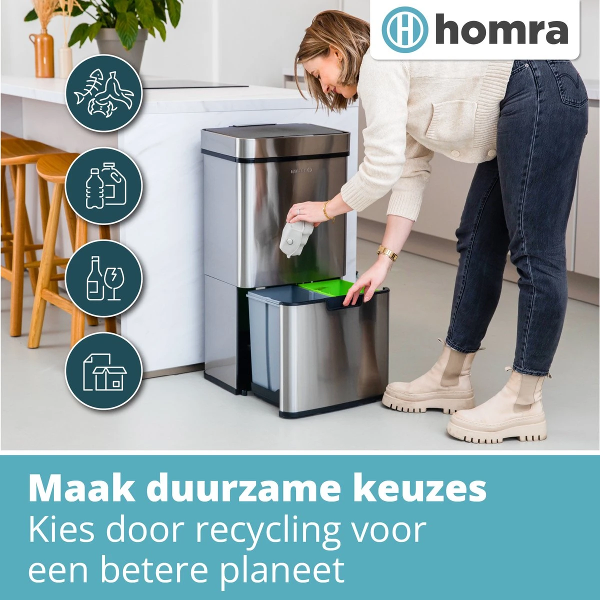 Nexo Prullenbak Afvalscheiding 3 Vakken - 72 Liter (2x12+48L) Met Infrarood Sensor Homra- Design Trio Afvalemmer RVS - Afvalscheidingsprullenbak - Keuken Afvalemmer - Recycle Afvalbak Zilver - Hygiënisch - Kantoor Vuilbak - Elektrisch - Vuilnisbakken 5 Nexo Prullenbak Afvalscheiding 3 Vakken - 72 Liter (2x12+48L) Met Infrarood Sensor Homra- Design Trio Afvalemmer RVS - Afvalscheidingsprullenbak - Keuken Afvalemmer - Recycle Afvalbak Zilver - Hygiënisch - Kantoor Vuilbak - Elektrisch - Vuilnisbakken - Afbeelding 3