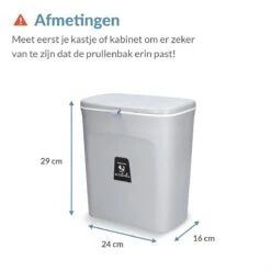 9L Prullenbak – Hangen Of Staan – Aanrecht Afvalbakje – GFT Afvalbak – Grijs - Goed Sluitende Deksel - Geen Geur En Fruitvliegen - Afvalscheiding -Mepal shop 1200x1200 994