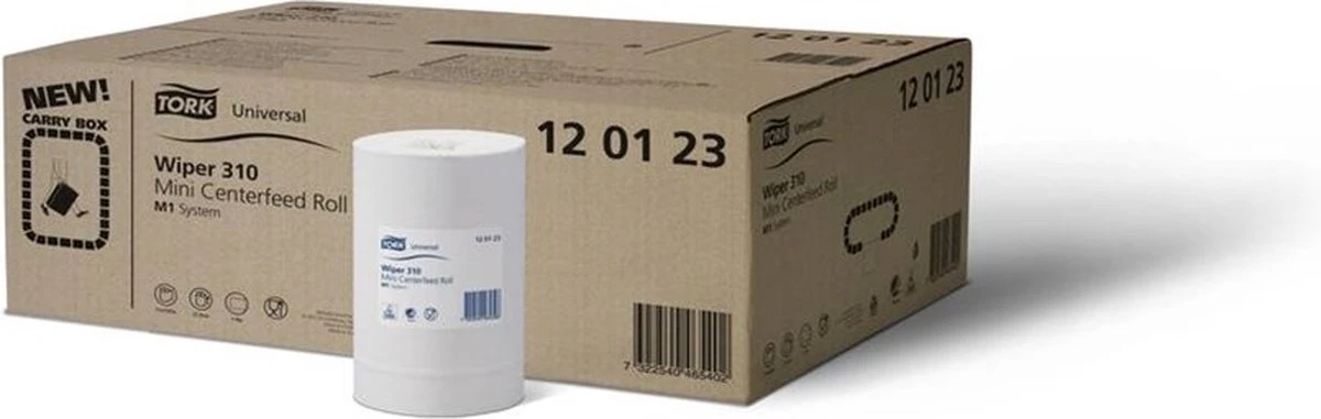 Tork Universal M1 Papier 1-laags Wit 22cm X 120 Meter - Doos 11 Rol 120123 10 Tork Universal M1 Papier 1-laags Wit 22cm X 120 Meter - Doos 11 Rol 120123 - Afbeelding 8