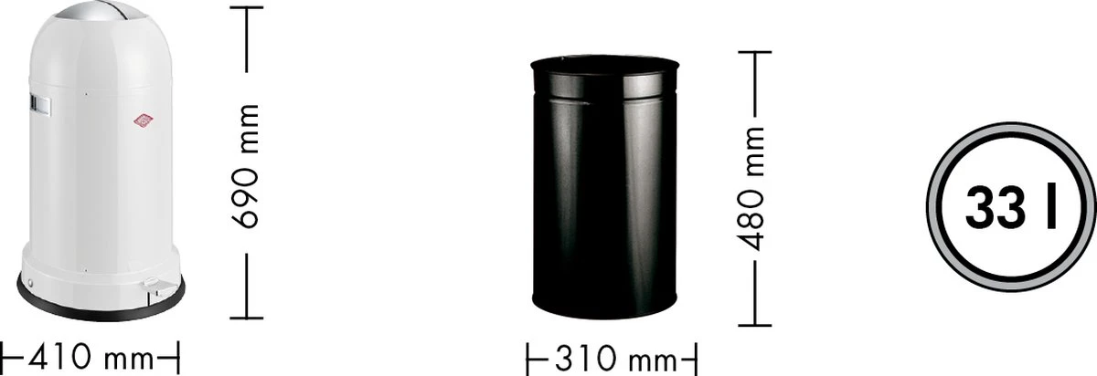 Prullenbak - Wesco Kickmaster Classic Line Soft Pedaalemmer - 33 Liter - Cool Grey 4 Prullenbak - Wesco Kickmaster Classic Line Soft Pedaalemmer - 33 Liter - Cool Grey - Afbeelding 2