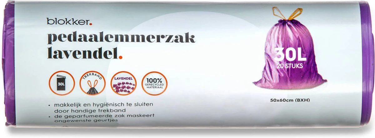 Blokker Pedaalemmerzak Met Lavendel Geur 30 Liter X 20 Stuks 3 Blokker Pedaalemmerzak Met Lavendel Geur 30 Liter X 20 Stuks