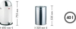 Wesco Kickboy - Prullenbak - 40 Liter Inhoud - Met Pedaal - Zwart -Mepal shop 1200x462