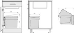 Eleganca Afvalbak 15 Liter – Inbouw Prullenbak – Inbouw Afvalemmer – Uittrekbare Prullenbak – Afvalemmer Keuken – Antraciet – Hygiënisch – Ruimtebesparend Vuilnisbak – B34.5xD25xH28,5cm -Mepal shop 1200x537 1