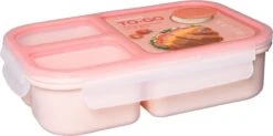 Lock&Lock Lunchbox - Bento Box - Salade Lunchbox - Met 3 Compartimenten - Met Dressing/Saus Bakje - Volwassenen En Kinderen - To Go - Lekvrij - BPA Vrij - 980 Ml - Roze -Mepal shop 1200x599