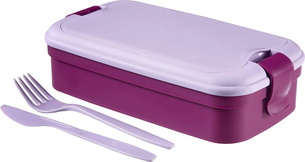 Curver Lunch&Go Lunchbox - Met Bestek - Paars 3 Curver Lunch&Go Lunchbox - Met Bestek - Paars