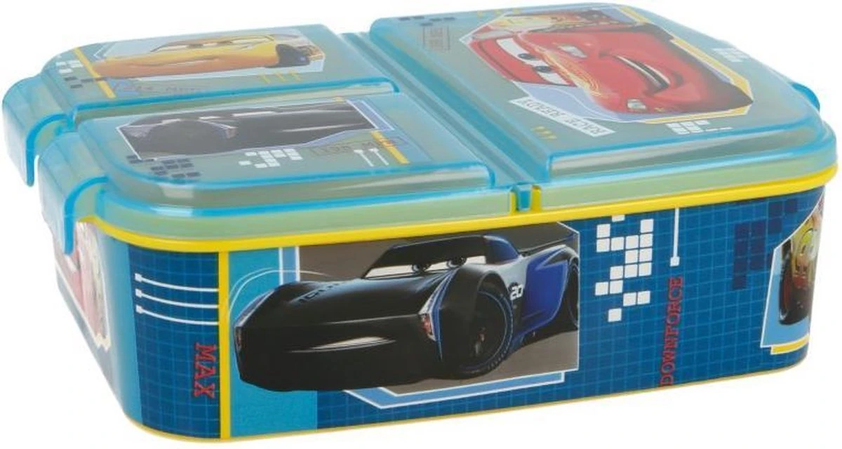 CARS Lunchbox - 3 Vakken - Disney Cars Broodtrommel 6 CARS Lunchbox - 3 Vakken - Disney Cars Broodtrommel - Afbeelding 4