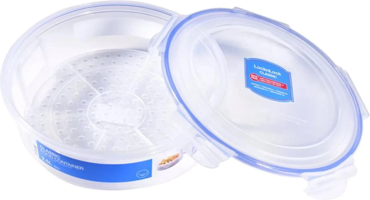 Lock&Lock Ronde Vershouddoos - Bewaardoos Met Deksel - Voor Pannenkoeken En Wraps - 100% Luchtdicht - 2,5 Liter 10 Lock&Lock Ronde Vershouddoos - Bewaardoos Met Deksel - Voor Pannenkoeken En Wraps - 100% Luchtdicht - 2,5 Liter - Afbeelding 8