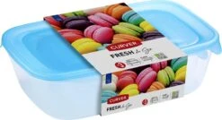 Curver Fresh & Go Vershoudbakjes Met Deksel - Rechthoekig - 0,5L - 1L En 2L - 3 Stuks - Transparant/Blauw -Mepal shop 1200x653 1
