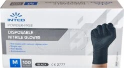 Intco Nitril Handschoenen - Latex Vrij - Zwart - 100 Stuks - Maat Medium -Mepal shop 1200x665 1