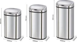 Kitchenmove Prullenbak 68 Liter Met Sensor. Hoogglans Chroom - Automatische Klep Open. -Mepal shop 1200x667