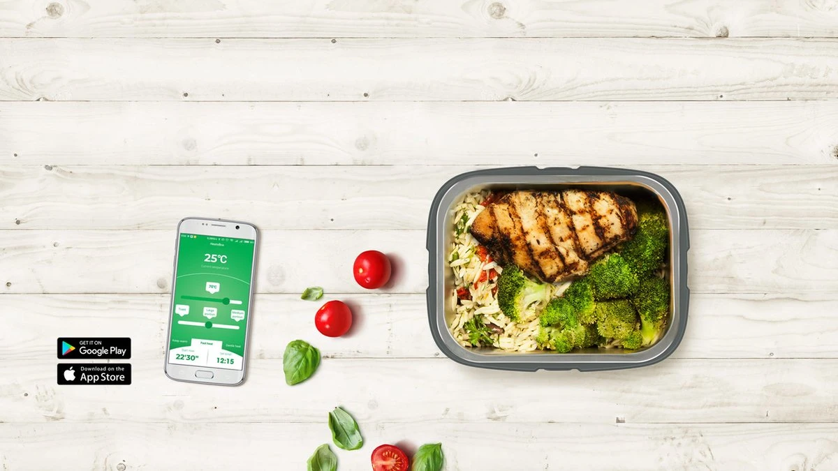 Faitron HeatsBox Style+ - Elektrische Lunchbox - Lunchtrommel Volwassenen - RVS - Verschillende Compartimenten - Met Smartphone App - 220V - Voor Warme Maaltijden 9 Faitron HeatsBox Style+ - Elektrische Lunchbox - Lunchtrommel Volwassenen - RVS - Verschillende Compartimenten - Met Smartphone App - 220V - Voor Warme Maaltijden - Afbeelding 7