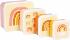 A Little Lovely Company - Brooddoos - Broodtrommel - Lunch & Snack Box Set Van 4 - Regenbogen -Mepal shop 1200x683 1