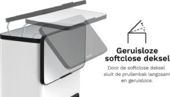 Stangvollby Vallvik Prullenbak – 4 Liter – Keukenrol Dispenser – Wit – RVS - Ophangbare Vuilbak - Afvalscheiding - Uitneembare Binnenemmer – Inbouw Vuilnisbak – Keuken Afvalemmer – Ruimtebesparend – Staand - Ophangen – Keukenrol Houder – GFT Bakje -Mepal shop 1200x689 1