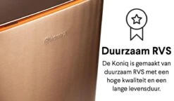 Homra Koniq Prullenbak Met Pedaal - 50 Liter - RVS - Pedaalemmer - Automatisch Lucht Filter - Odor Control - 50L Capaciteit - Soft Close Deksel - Afvalemmer - Design - Hygiënisch - Koper -Mepal shop 1200x700 2